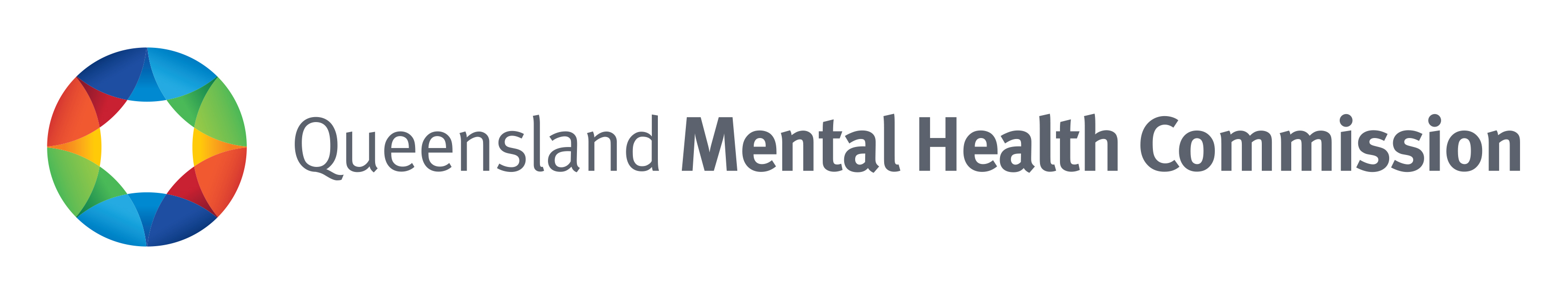 The Queensland Mental Health Commission logo - a rainbow circle